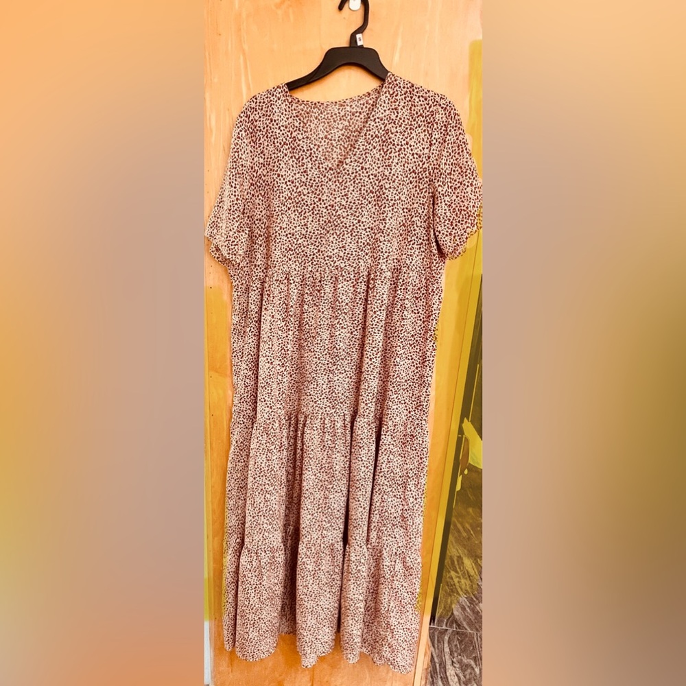 SHEIN Animal Print baby doll dress in Brown and Tan